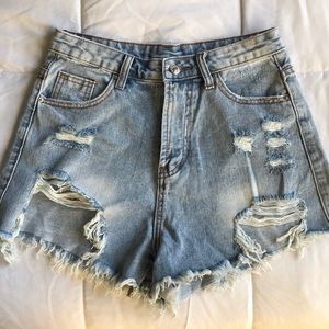SHEIN medium ripped denim shorts